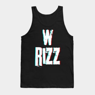 W Rizz Glitchy Trending Meme Slang Tank Top